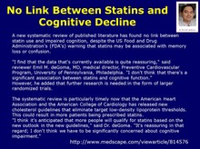 Statin does NOT cause memory problem